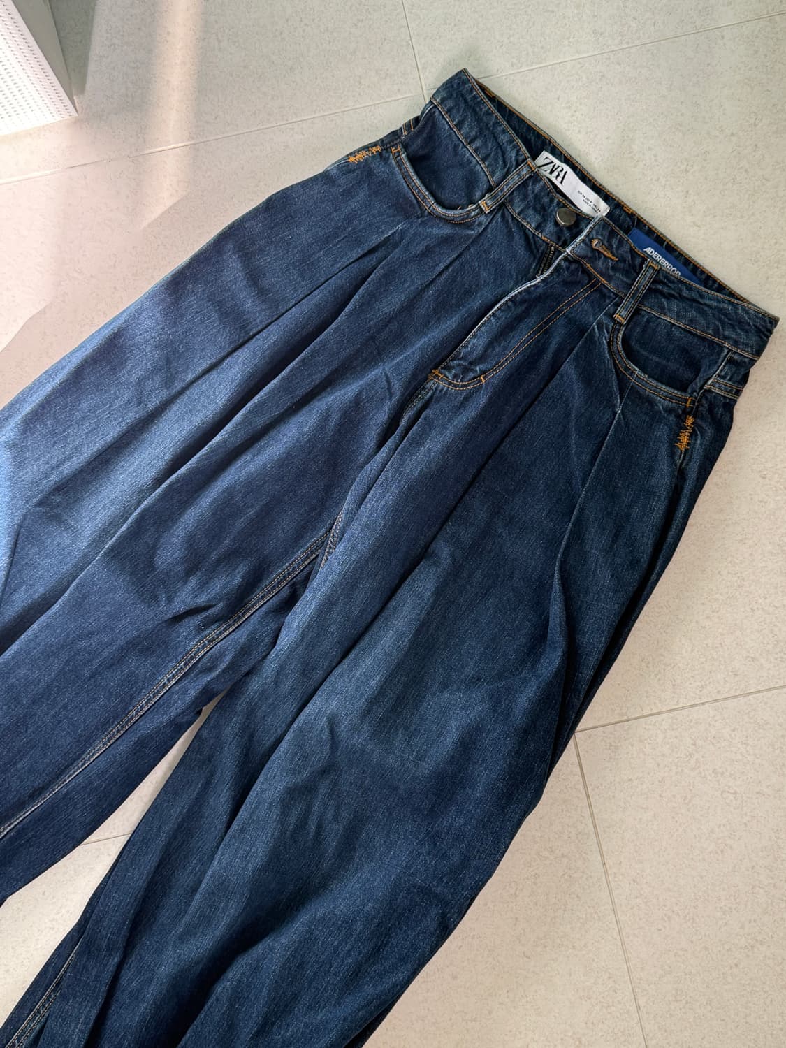 자라 아더에러 와이드 레그 진 블루  상품이미지3