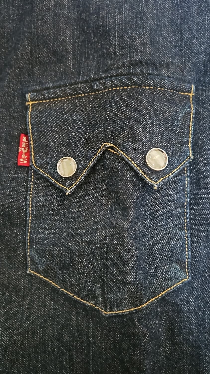 리바이스 LVC 1955 쏘우투스 데님 셔츠 러프 린스 S 상품이미지7