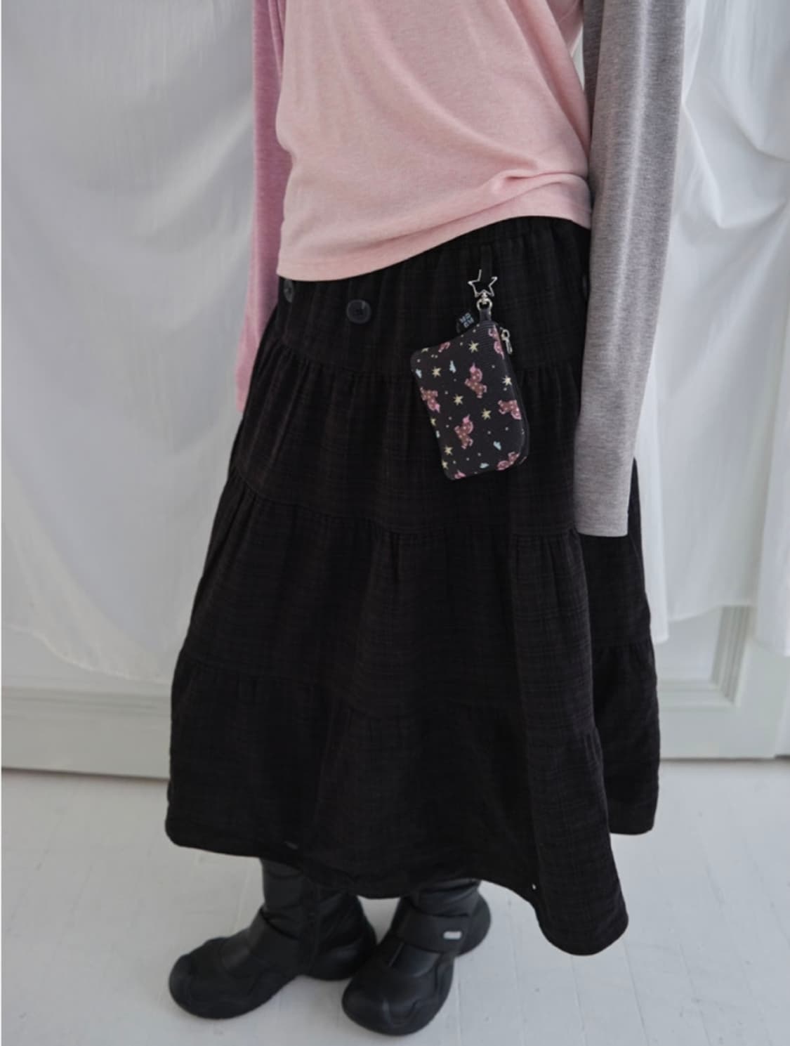 무음 투웨이 버튼 셔링 스커트 2way Button Shirring Sk 상품이미지1