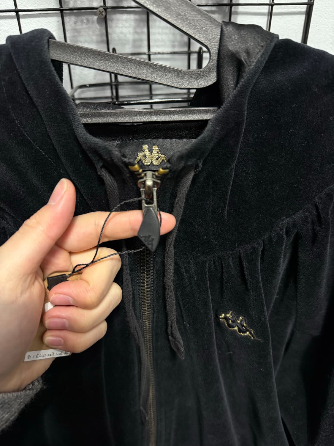 y2k 카파 벨벳 골드펄 집업 상품이미지5