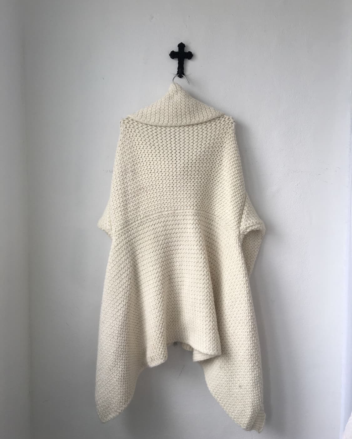 Heavy wool high neck unbalanced knit zip 상품이미지4