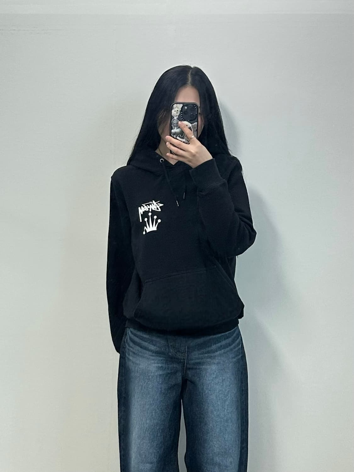 스투시 스탁 크라운 블랙 후드티 상품이미지2