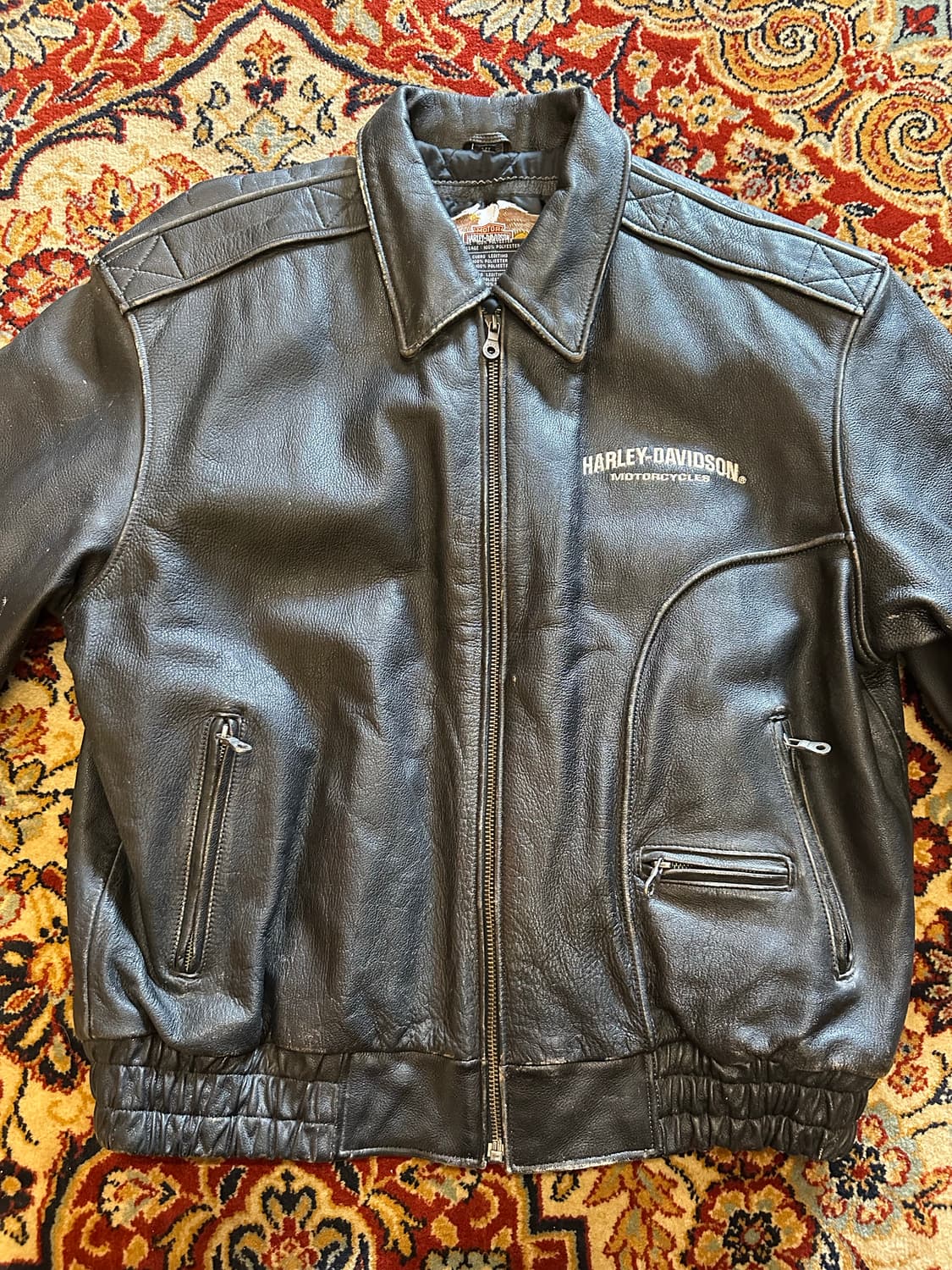 00s 할리데이비슨 헤비웨이트 통가죽 자켓 - XL 상품이미지5