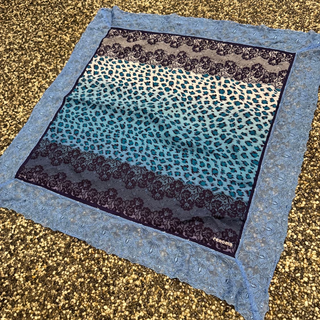 빈티지 레이스 트림 레오파드 스카프 반다나 (66x66cm)   상품이미지2