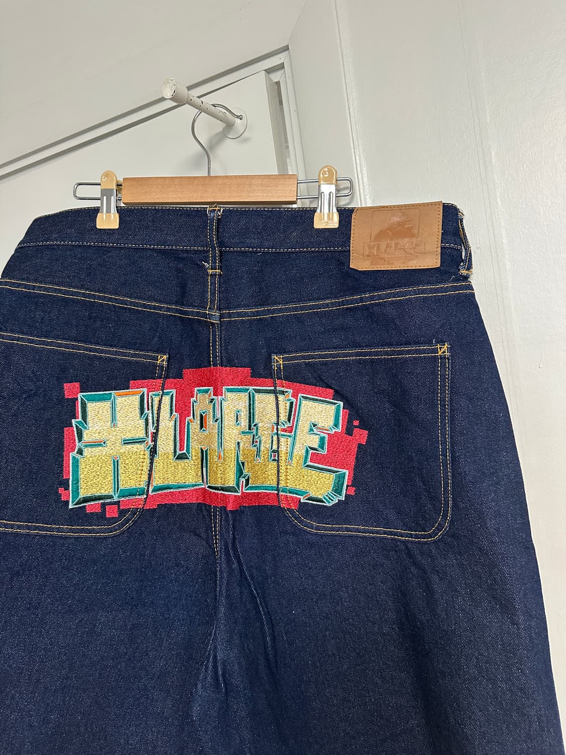 엑스라지 폴리곤 로고 자수 데님쇼츠 반바지 버뮤다팬츠 XLARGE 상품이미지2