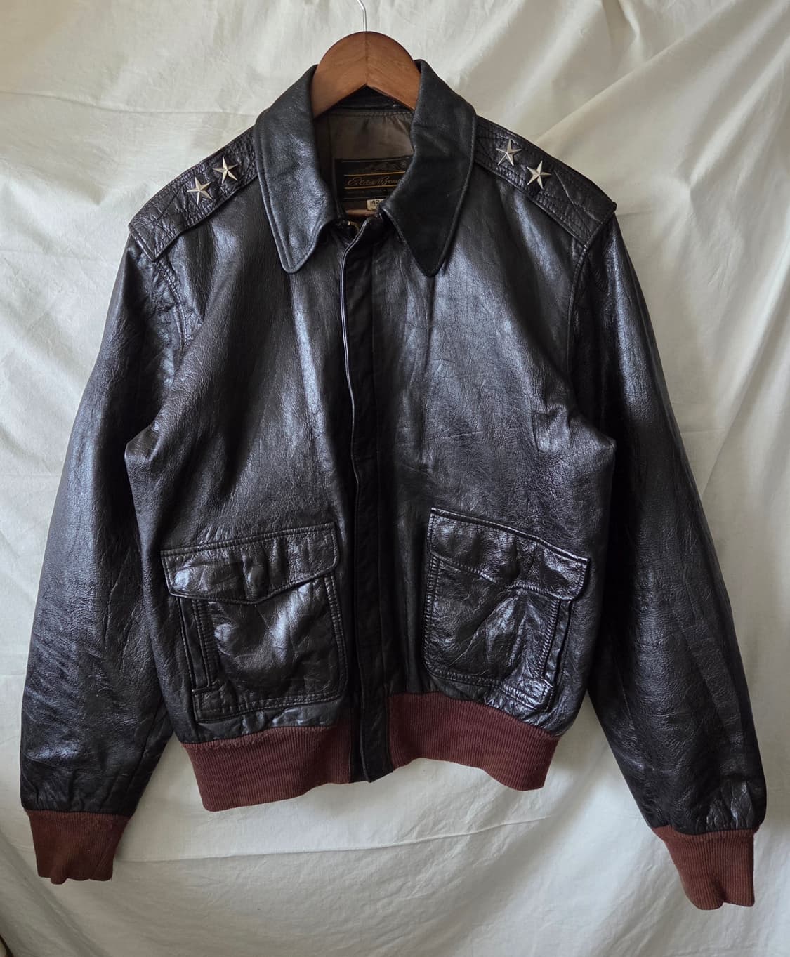 80s USA 빈티지 에디바우어 A2 레더 자켓 XL 상품이미지1