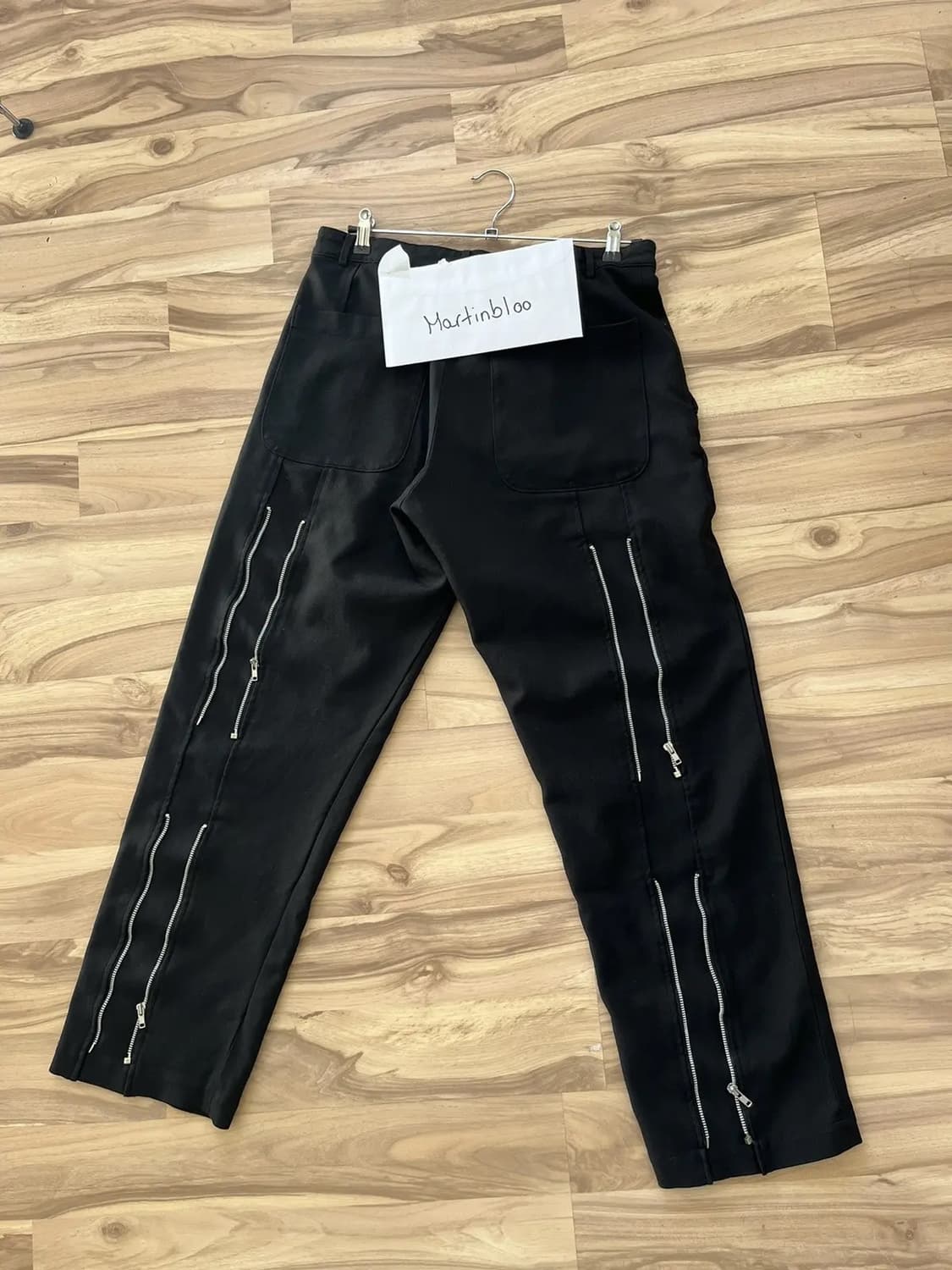 [L]꼼데가르송 블랙 축융 지퍼 슬랙스 상품이미지3