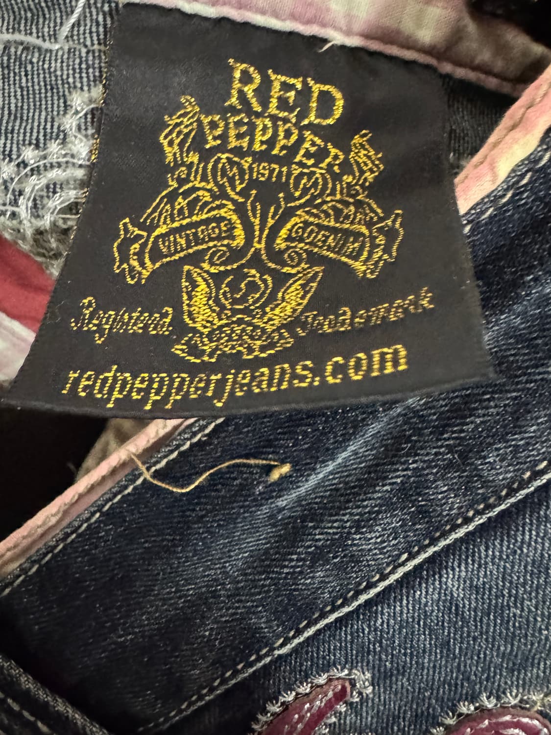 여성 일본빈티지 레드페퍼 펑키 부츠컷 데님팬츠 29.9인치 상품이미지5