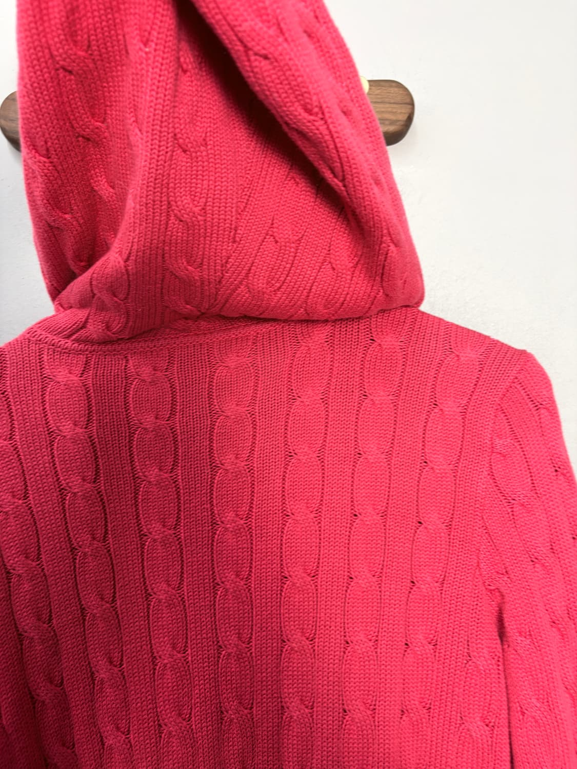 폴로랄프로렌 스포츠 포니로고 핑크 니트 코튼 풀집 후드 A3770 상품이미지6