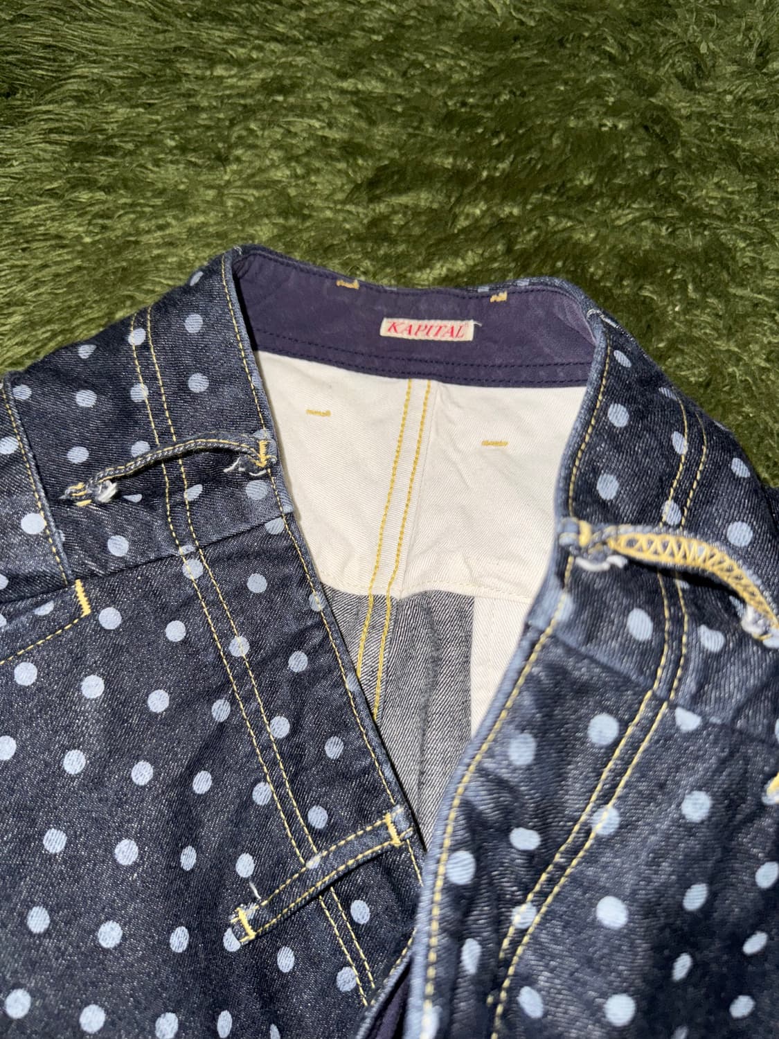 [2] KAPITAL 캐피탈 도트 패턴 버튼 플라이 데님 팬츠 상품이미지4
