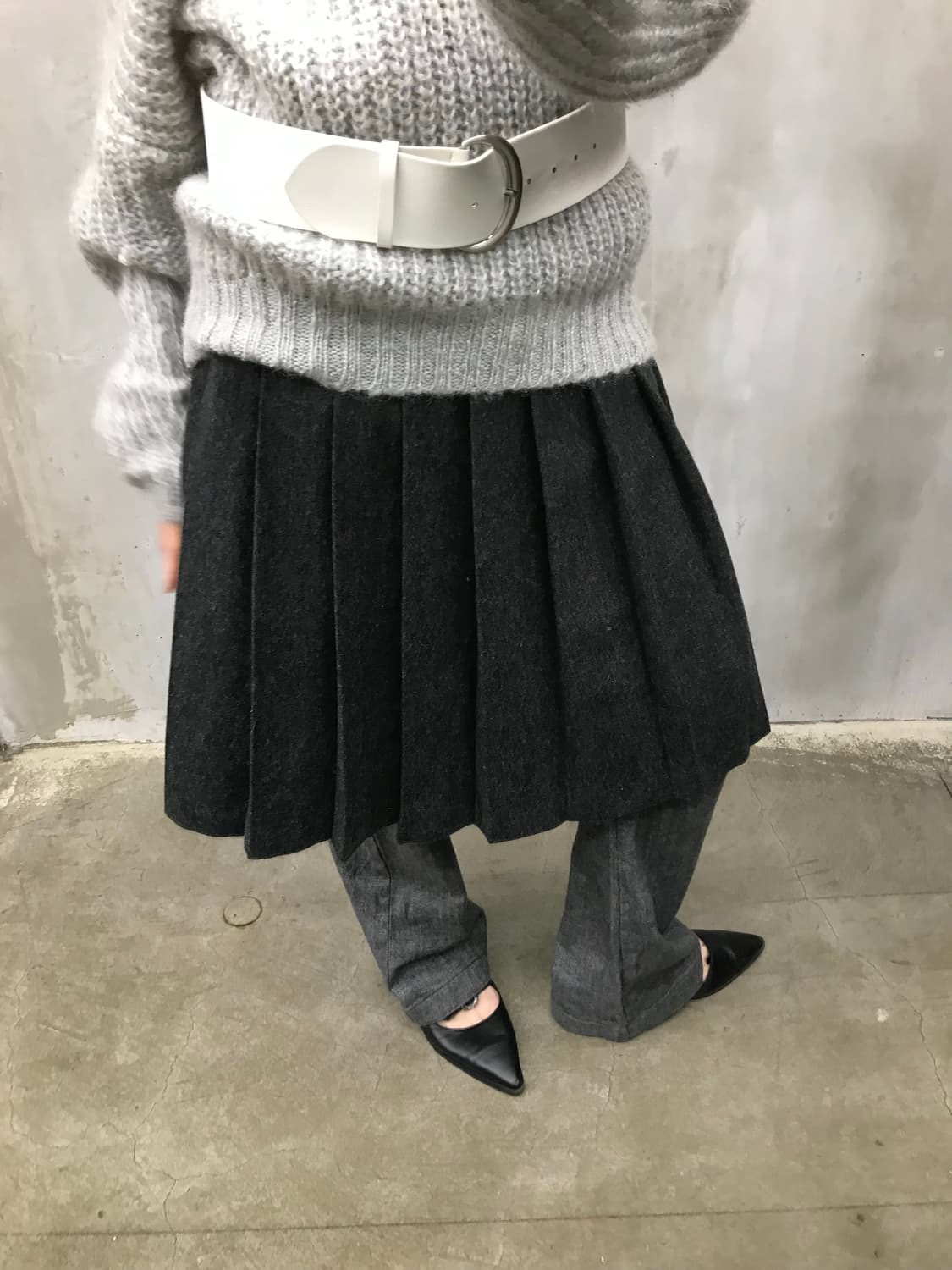 Wool pleats sk 상품이미지5