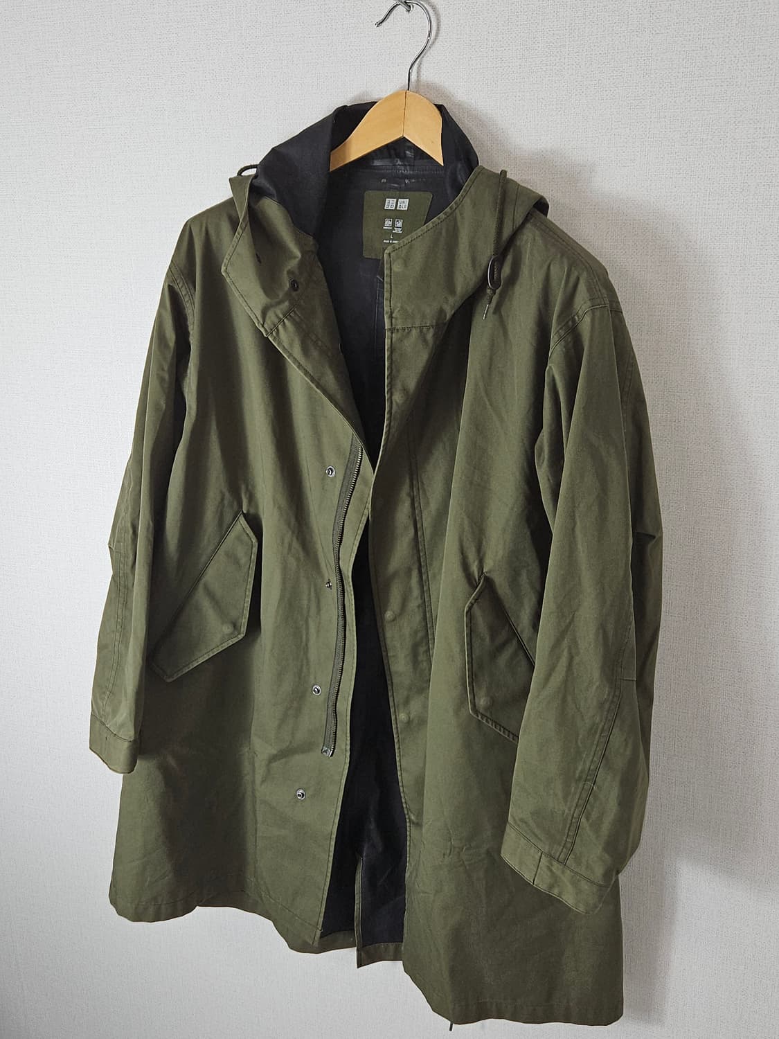 유니클로 블록테크 피쉬테일 M65 올리브카키 롱자켓 L 상품이미지2