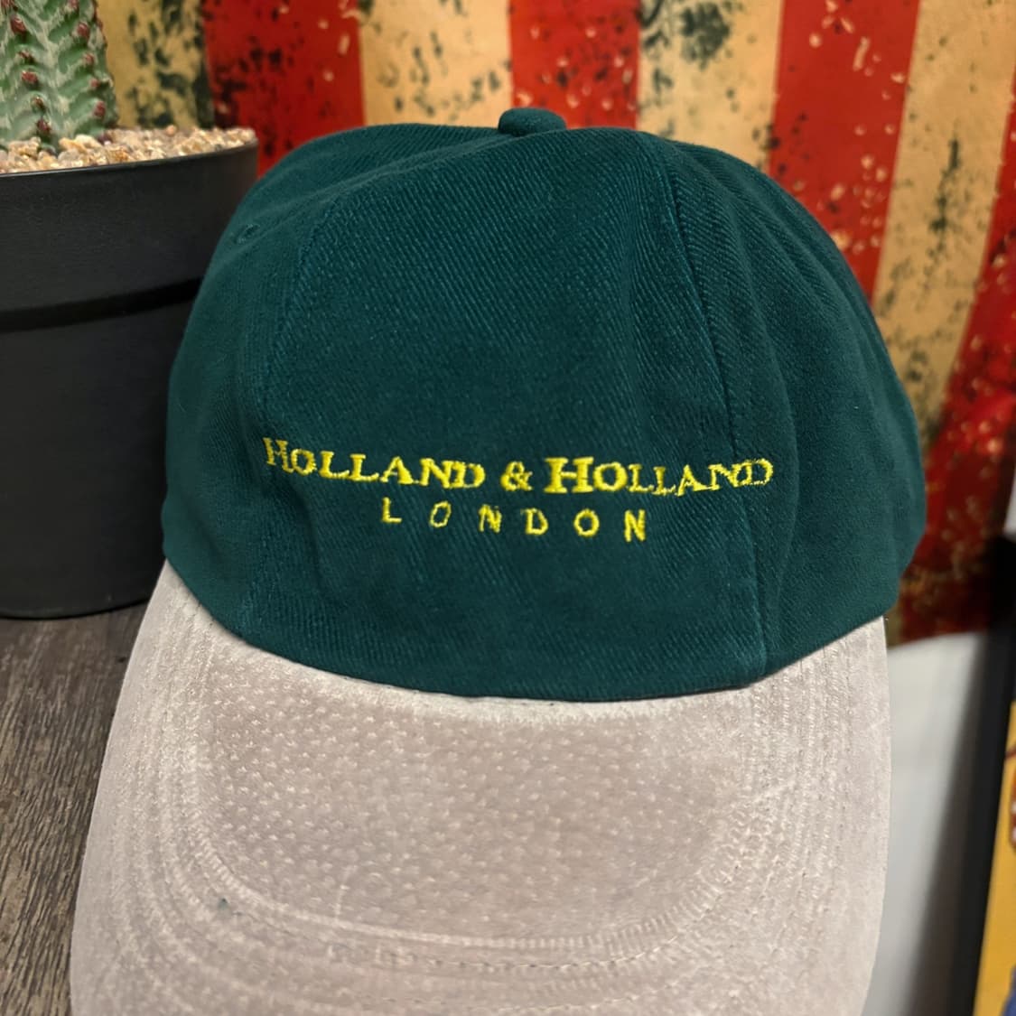90s 홀랜드 앤 홀랜드 헤리티지 레터링 그레이 스웨이드 캡 N264 상품이미지2