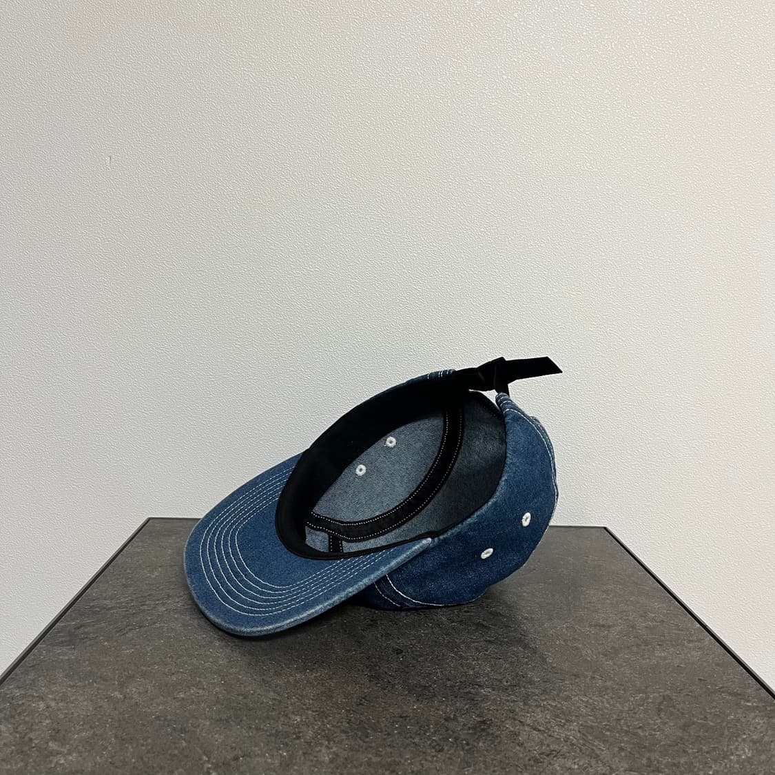 슈프림 스티치 워시드 데님 레드 박스로고 캠프캡 모자 상품이미지6