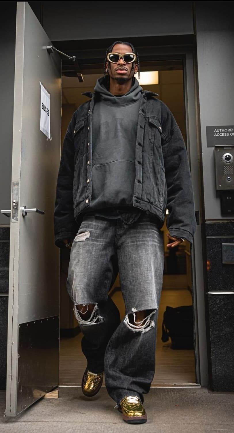 인터섹션 오버사이즈 데님 패딩 자켓 상품이미지9