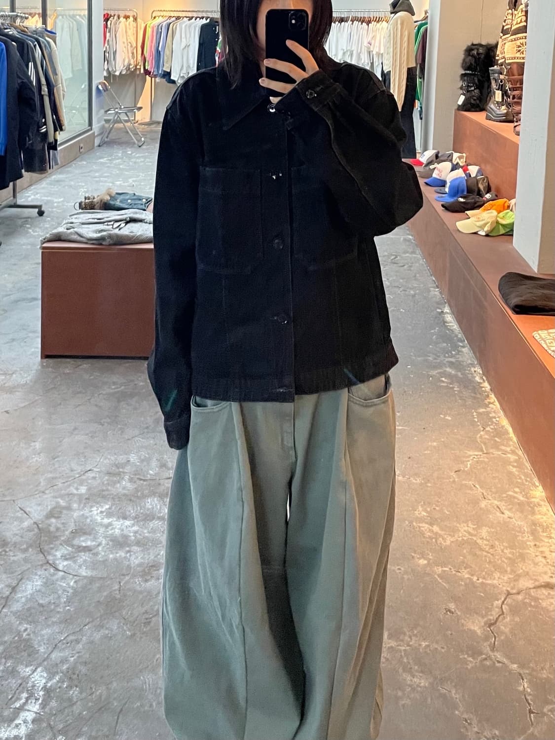 인사일런스 블랙 데님 자켓 H854 상품이미지1