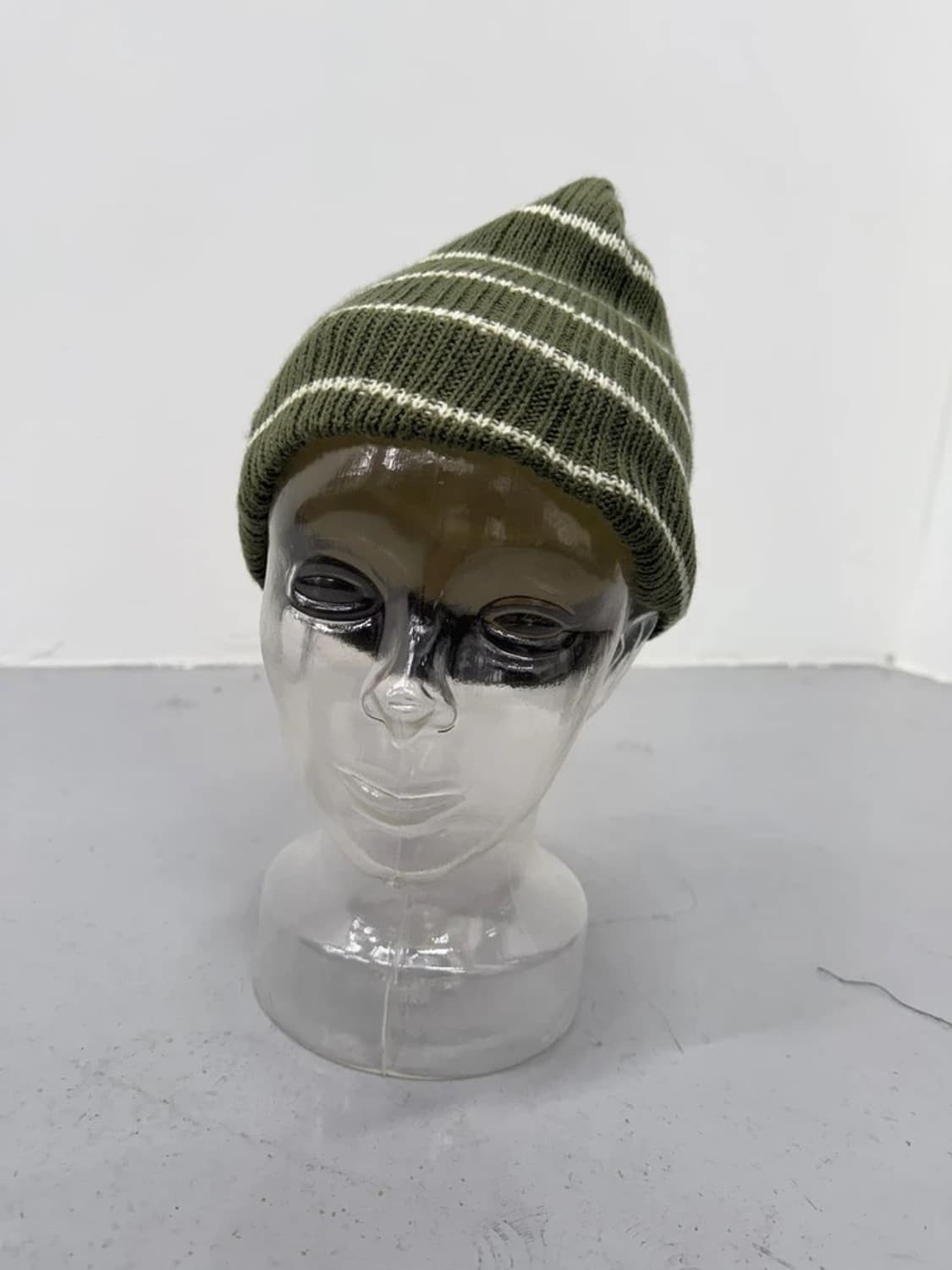 JPN Olive Stripe Knit Beanie 상품이미지3