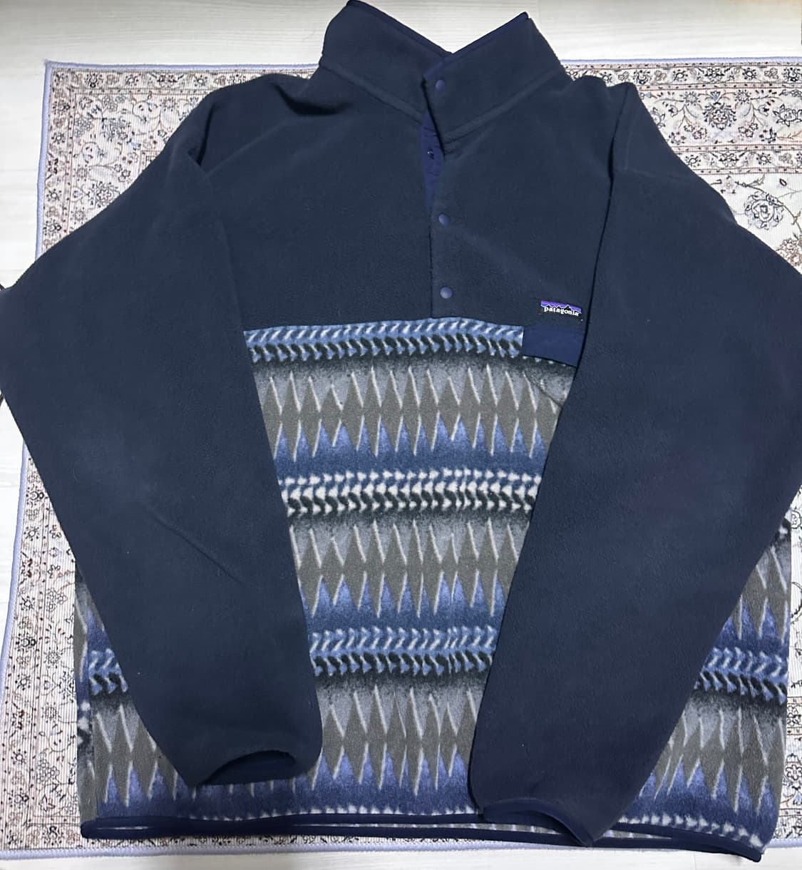 신칠라 네이비 아즈텍 패턴 XXL 상품이미지1