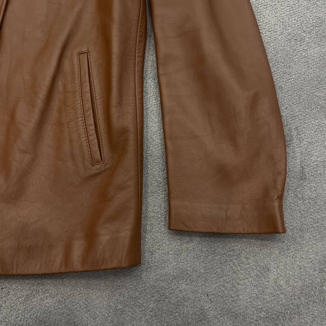 66 빈티지 양가죽 브라운 레더자켓 상품이미지3