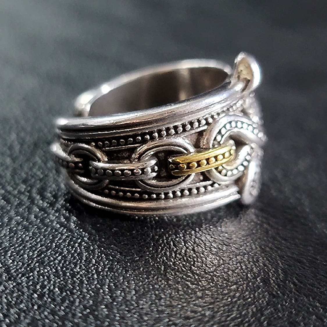 Thalnox 백동 빅사이즈 남자 엔틱 빈티지 비늘 뱀 반지 상품이미지2