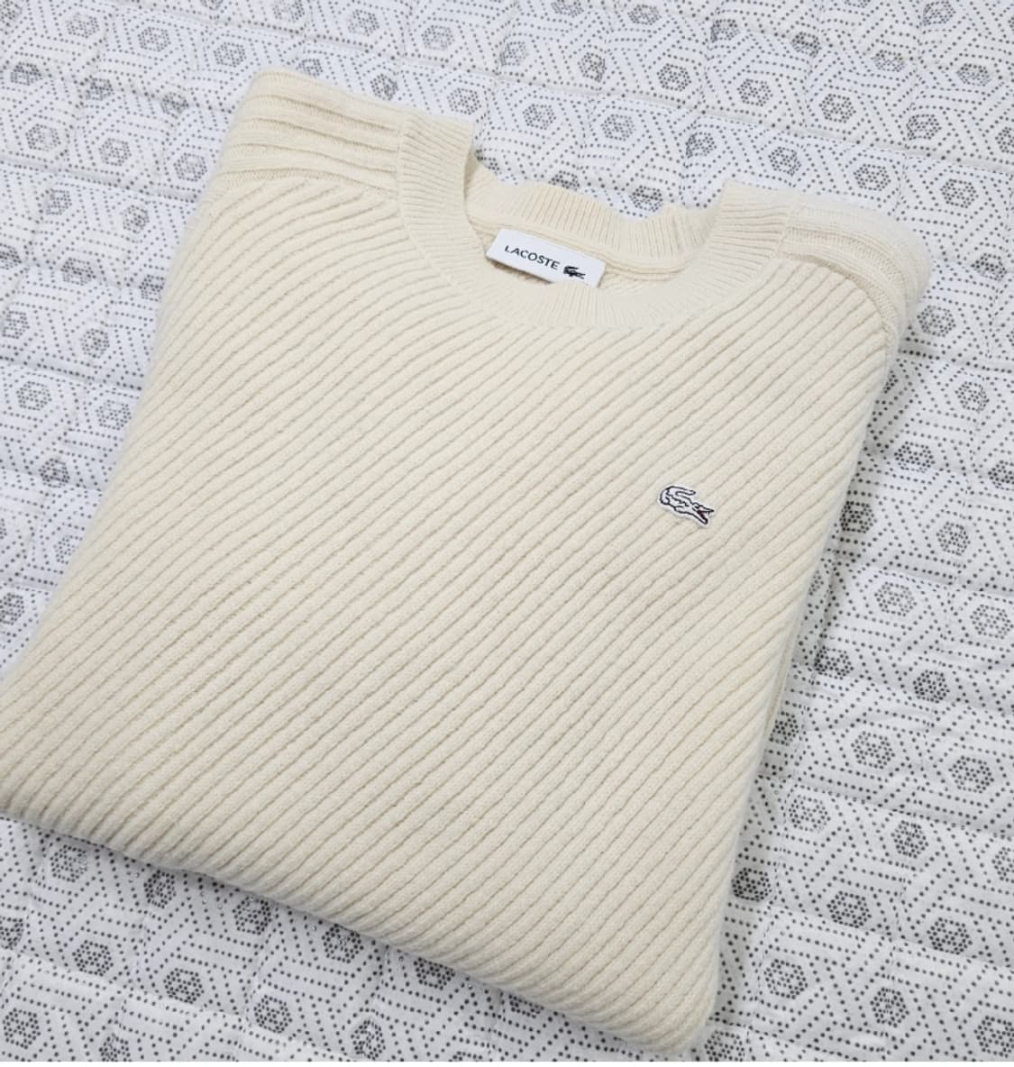 라코스테 아이보리 리브 니트 95 상품이미지1