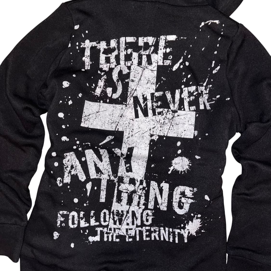 CORNFLAKE 콘플레이크 십자프린팅 기모 후드집업 펑크갸루y2k 상품이미지2