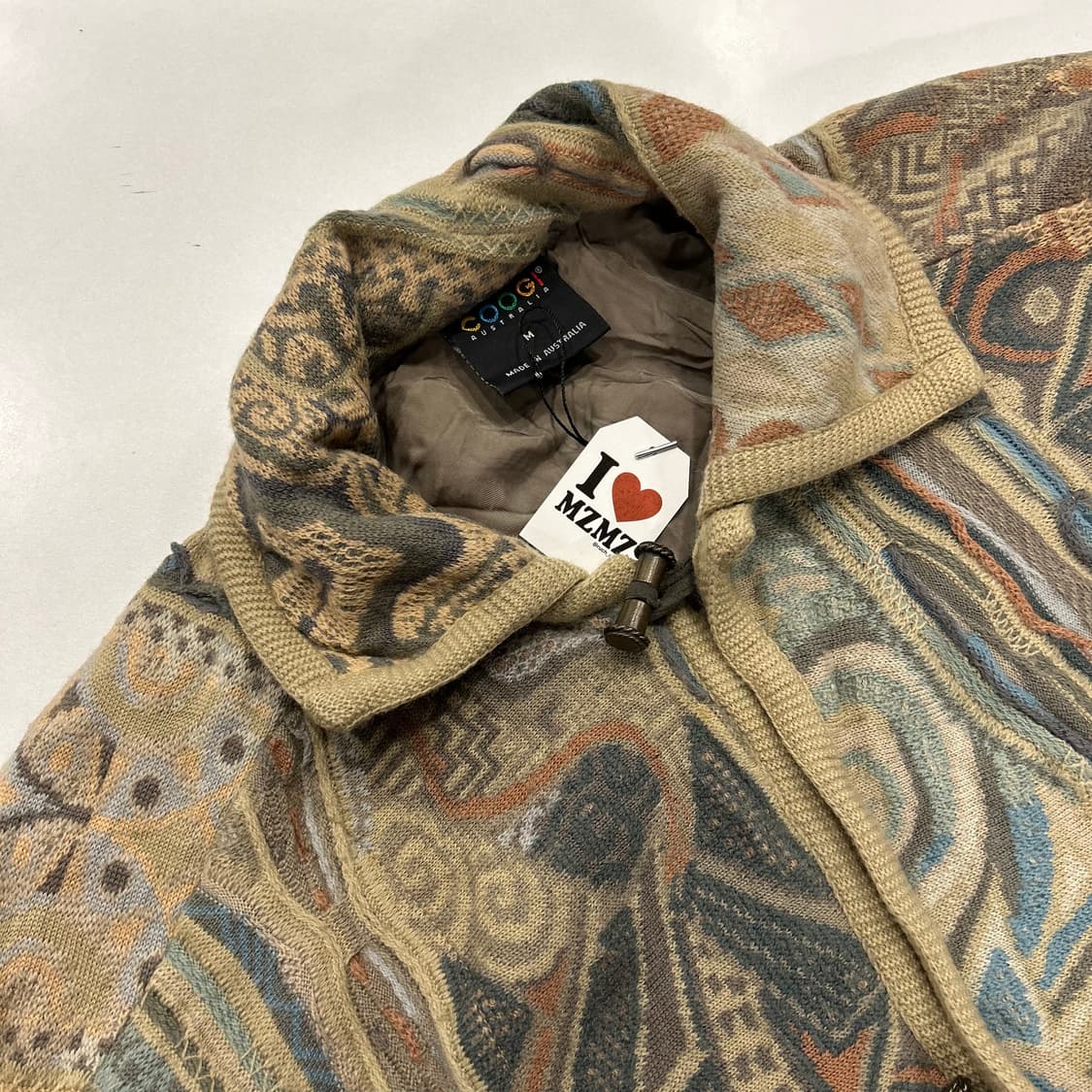 [M] COOGI 쿠지 패턴 니트 코트 자켓 빈티지 A618 상품이미지5