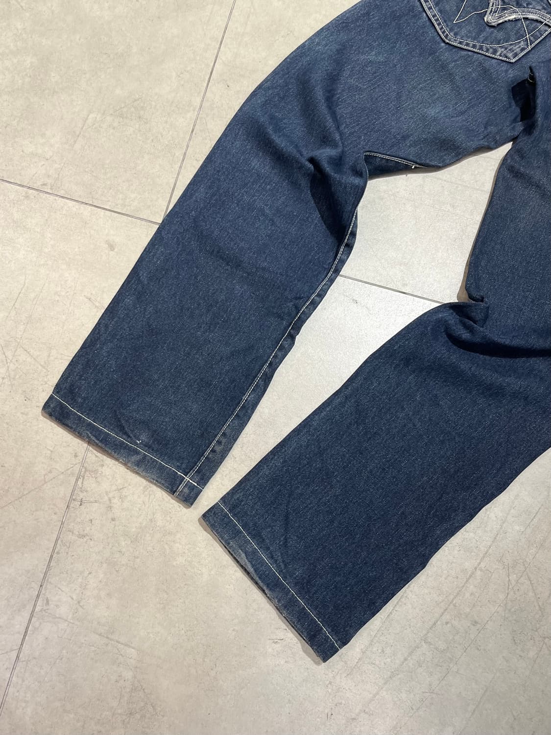 Tough jeansmith 빈티지 워싱 진청 와이드 데님 팬츠 상품이미지8