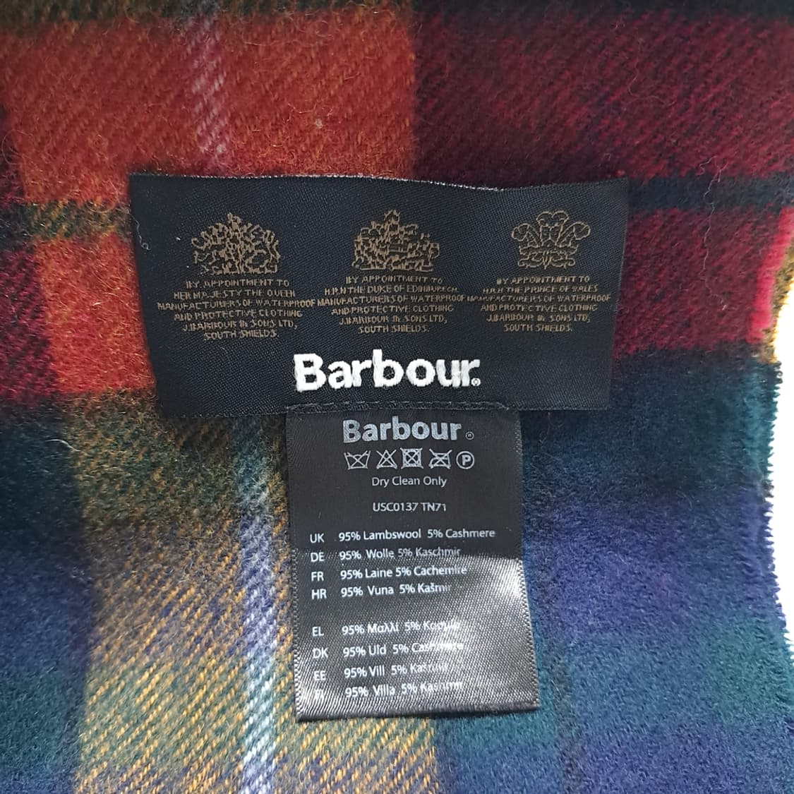 MX601 바버 램스울캐시미어 타탄체크 멀티 머플러 목도리 상품이미지5