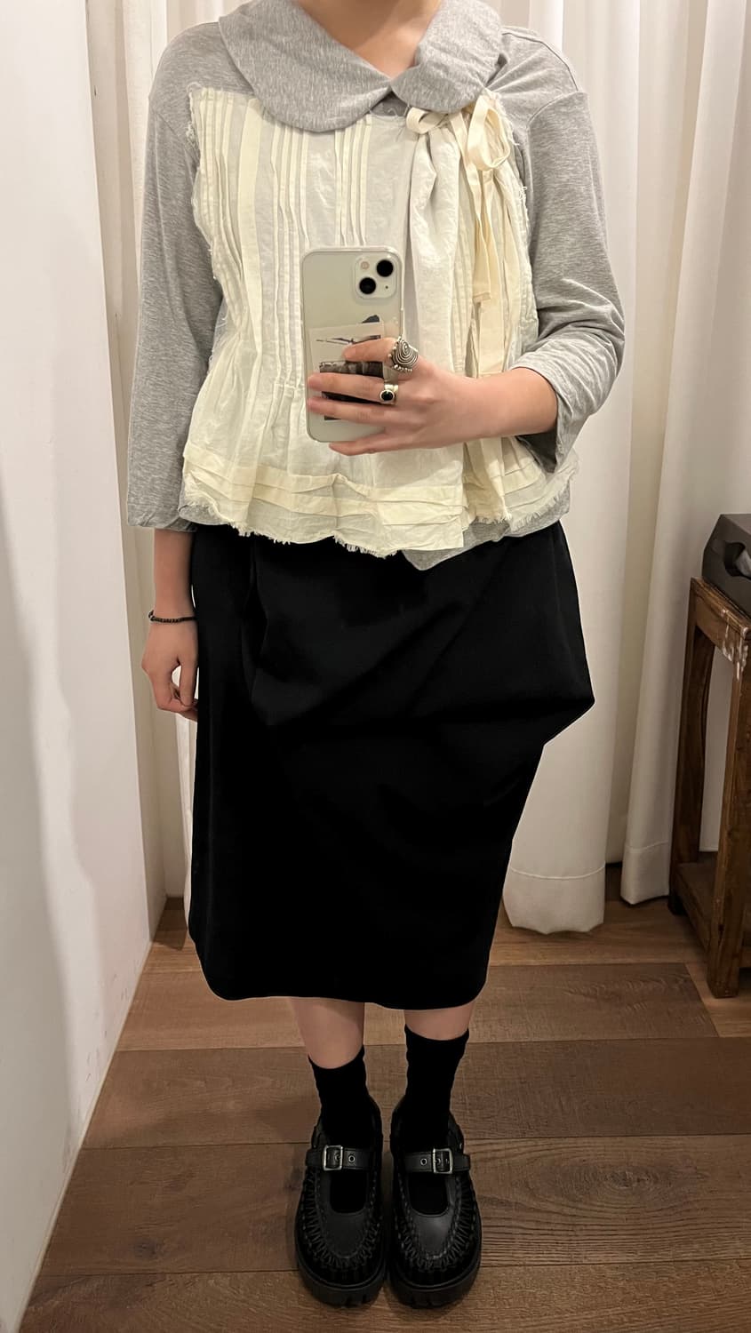 Ruffle Lace Docking Ribbon Blouse 상품이미지3