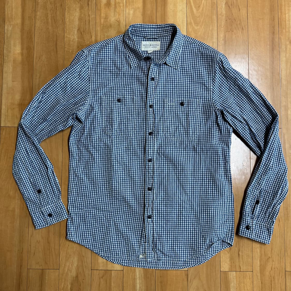 랄프로렌 데님앤서플라이 깅엄체크 셔츠 네이비 M 상품이미지1