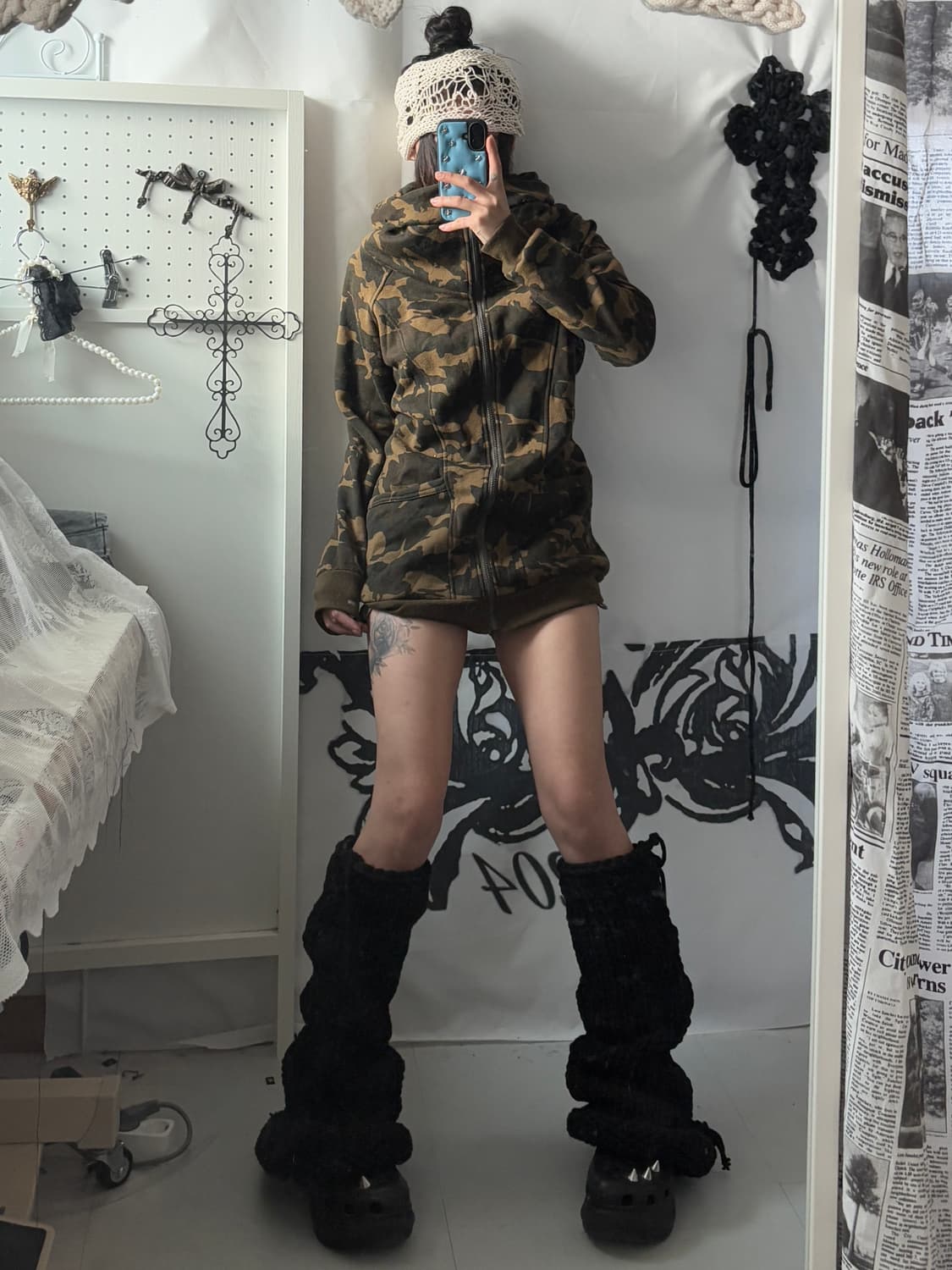 • Military High Neck Hooded Zip-Up 상품이미지3