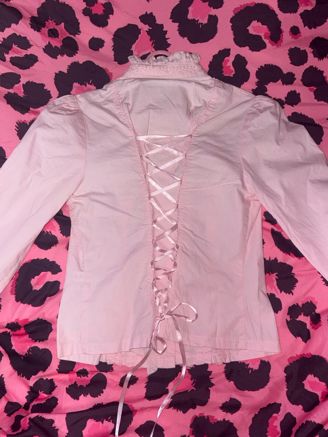 Bodyline 바디라인 로리타 히메갸루 딸기우유 핑크 프릴 블라우스 상품이미지4