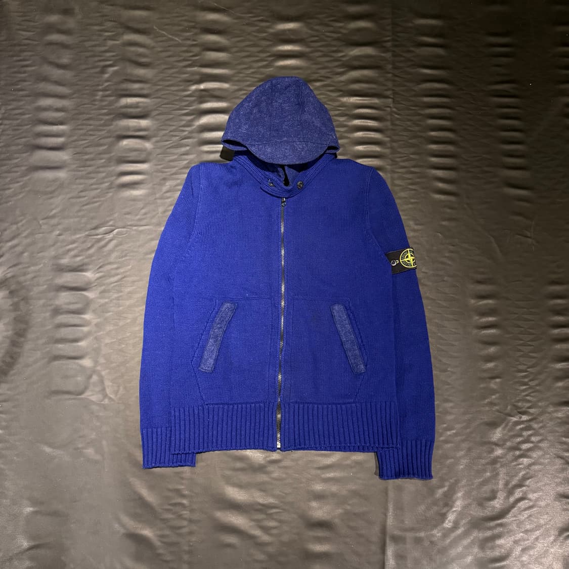 스톤아일랜드 니트후드집업 블루 상품이미지1