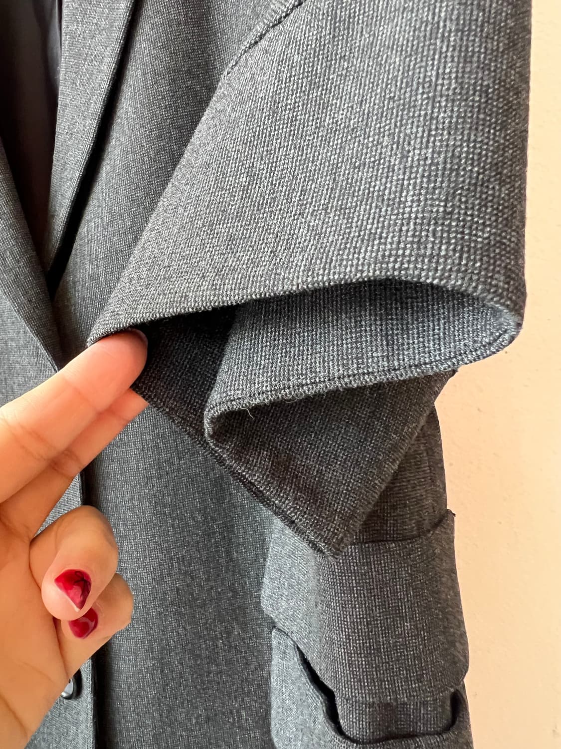 마쥬 여성 그레이 간절기코트 5부소매 롱자켓 상품이미지4