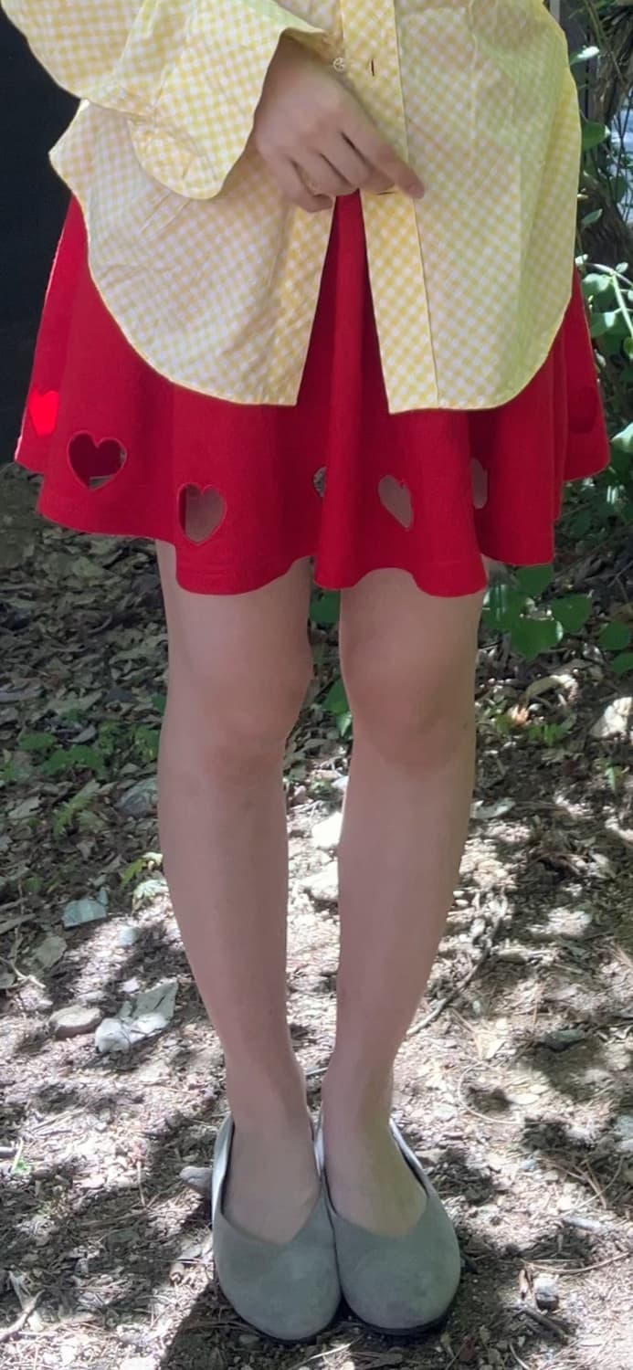 Red Heart Skirt 하트 펀칭 스커트 상품이미지3