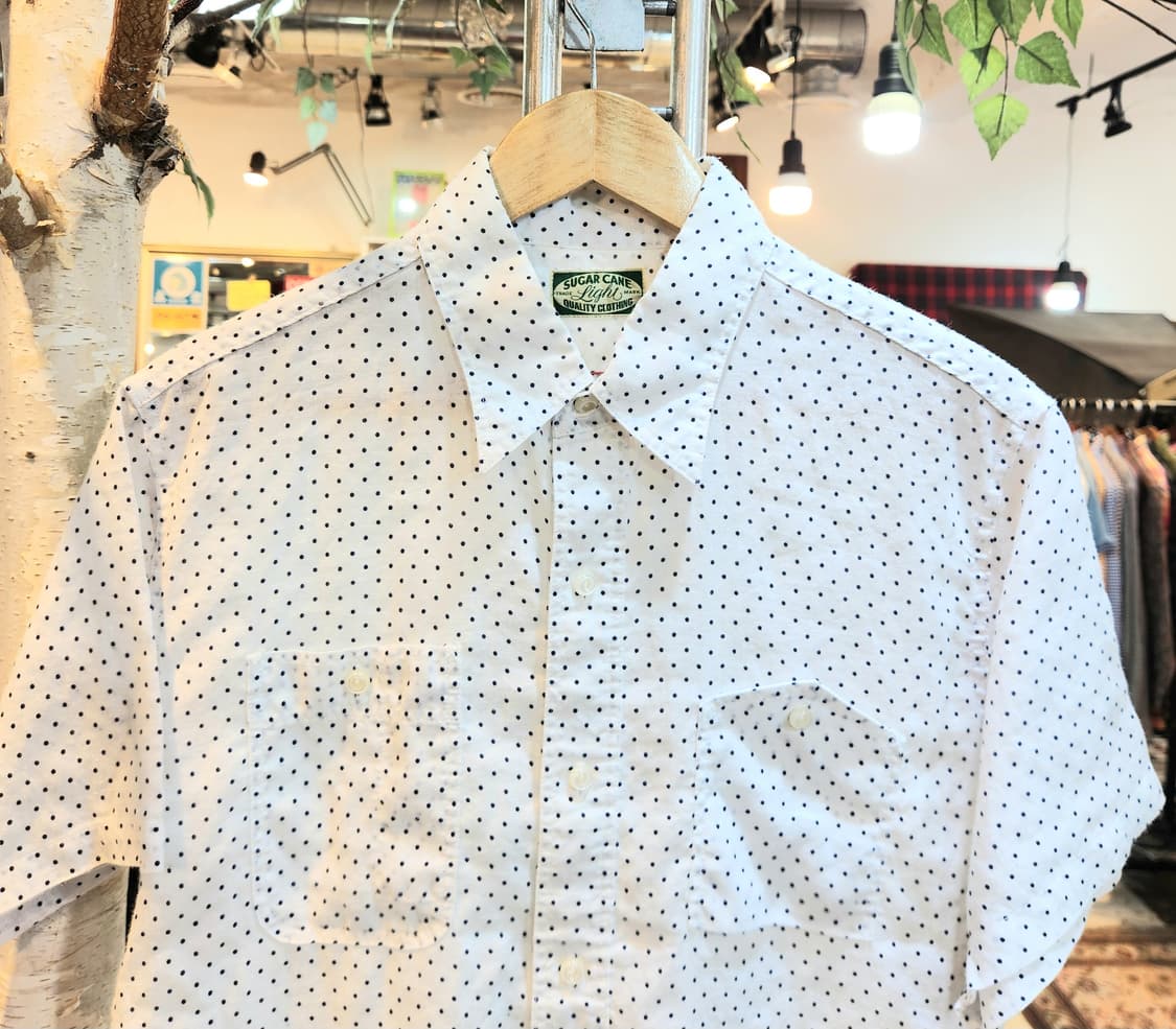 SUGAR CANE 슈가케인 리넨 도트 반팔 셔츠 상품이미지3