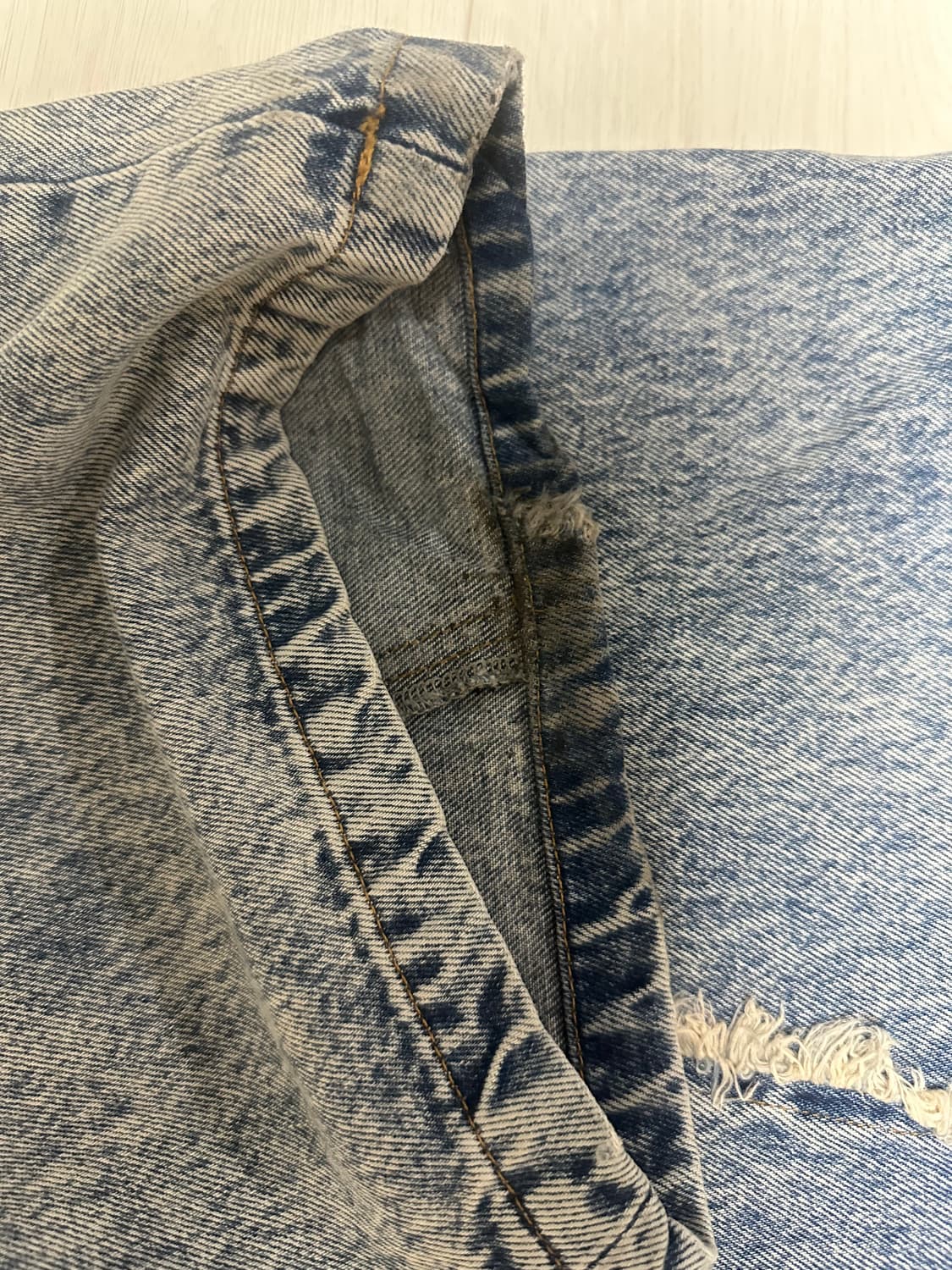 [2]퍼스널 오브젝트 임발란스 레더 데님 팬츠 상품이미지5