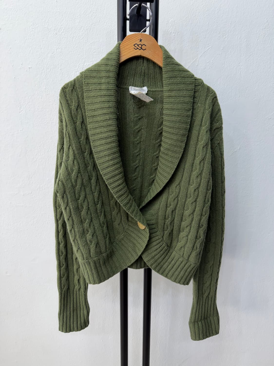 정품) 막스마라 캐시미어 꽈배기 니트 가디건 M 상품이미지1
