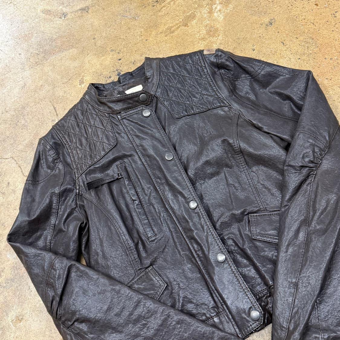 Thursday Island 브라운 가죽자켓 상품이미지1