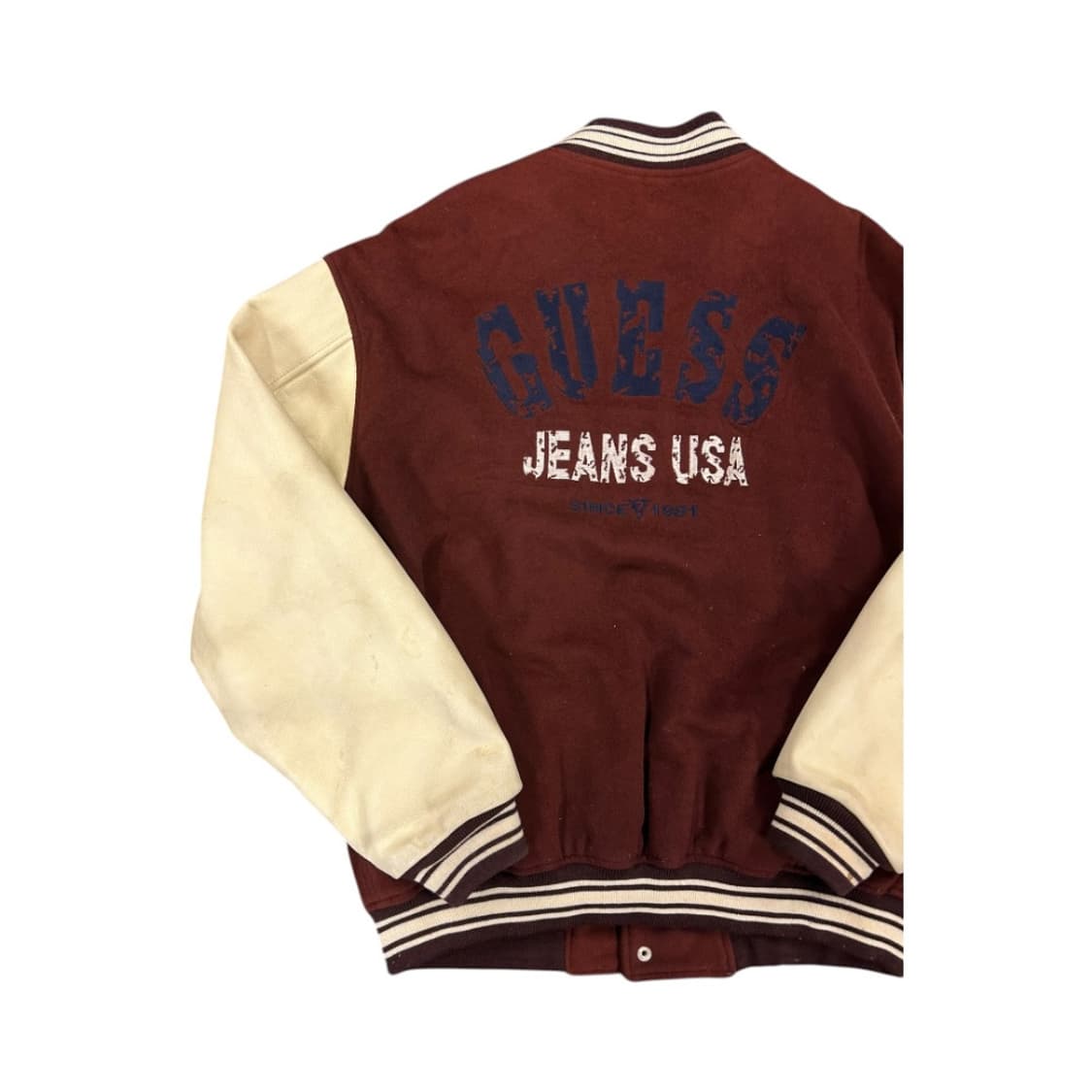 L) 게스 버건디 울 바시티 레더 스타디움 자켓 OJ-049 상품이미지6