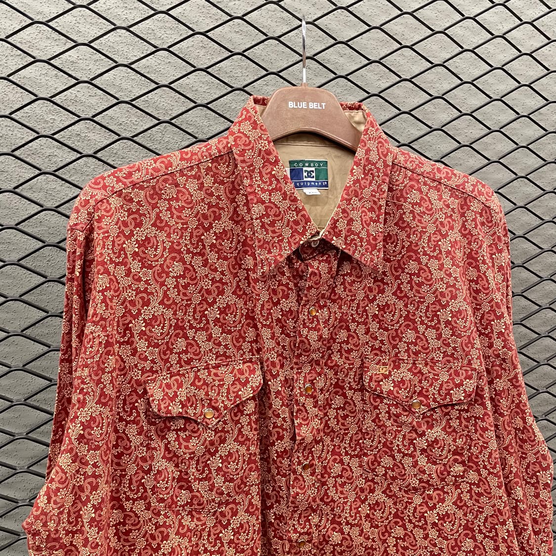 USA VINTAGE 웨스턴 셔츠 올오버 페이즐리 패턴 디테일 레드 상품이미지4