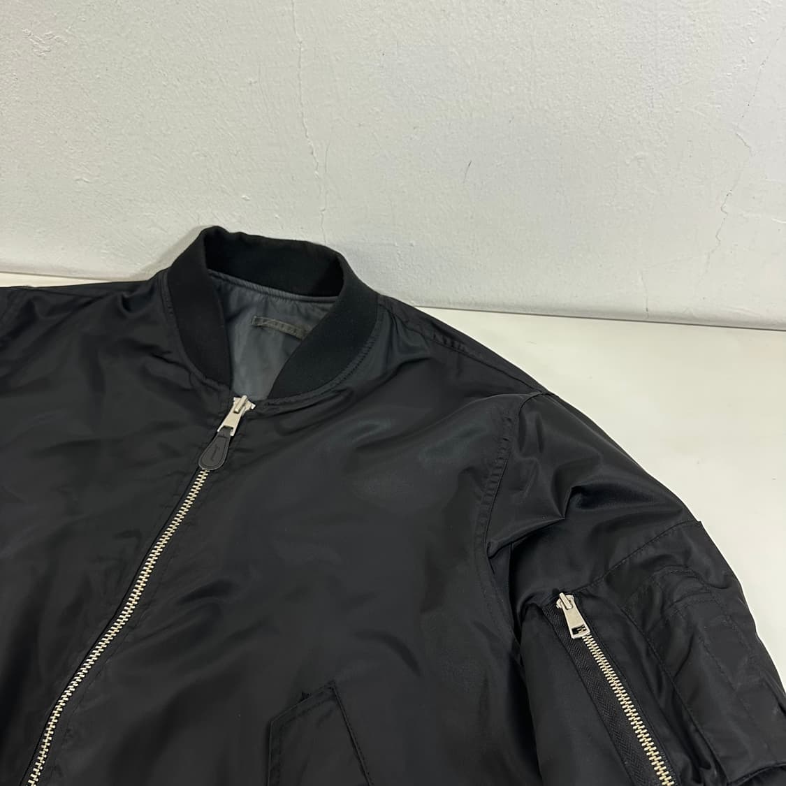 M-L 제멋 블랙 오버핏 누빔 MA-1 항공점퍼 상품이미지3