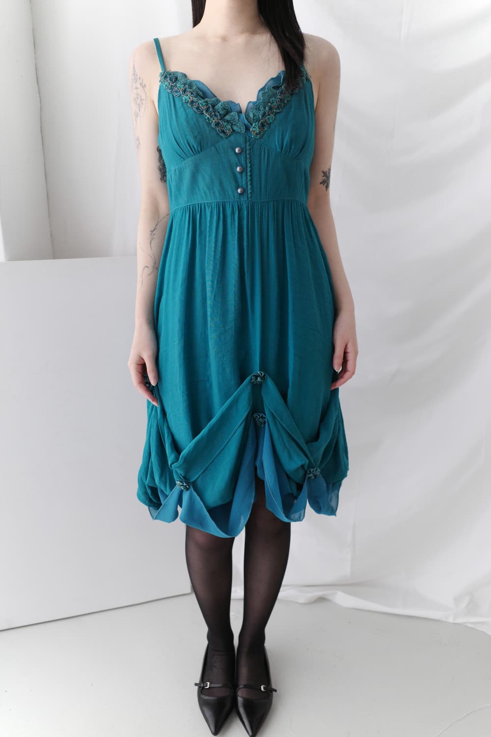 flower beads sleeveless dress 상품이미지5