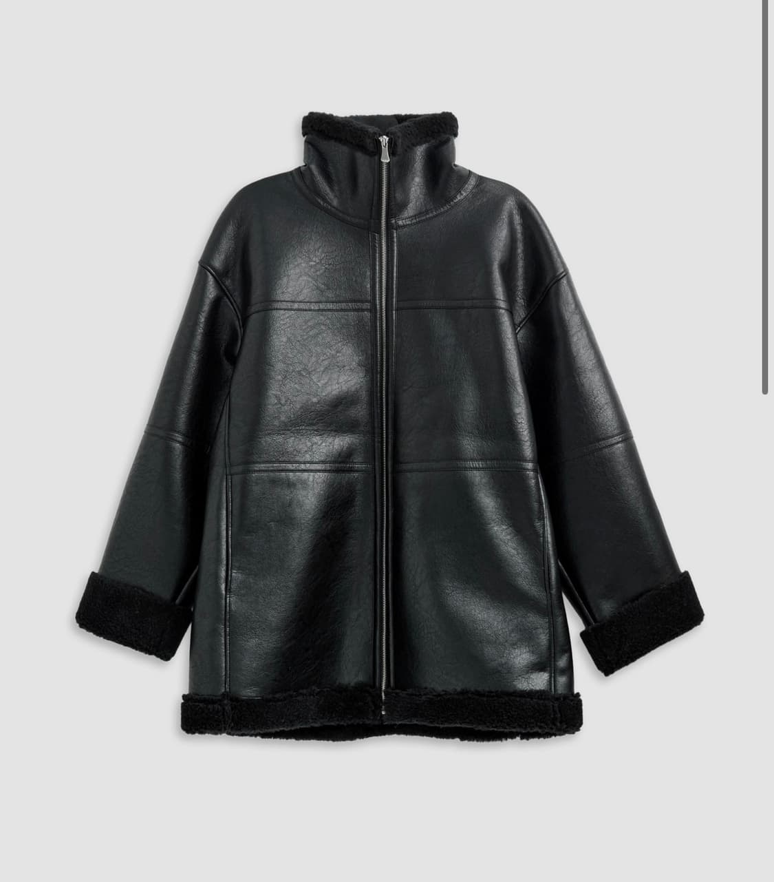 새상품) MAGJAY 매그제이 비건 레더 하프 무스탕 블랙 상품이미지7