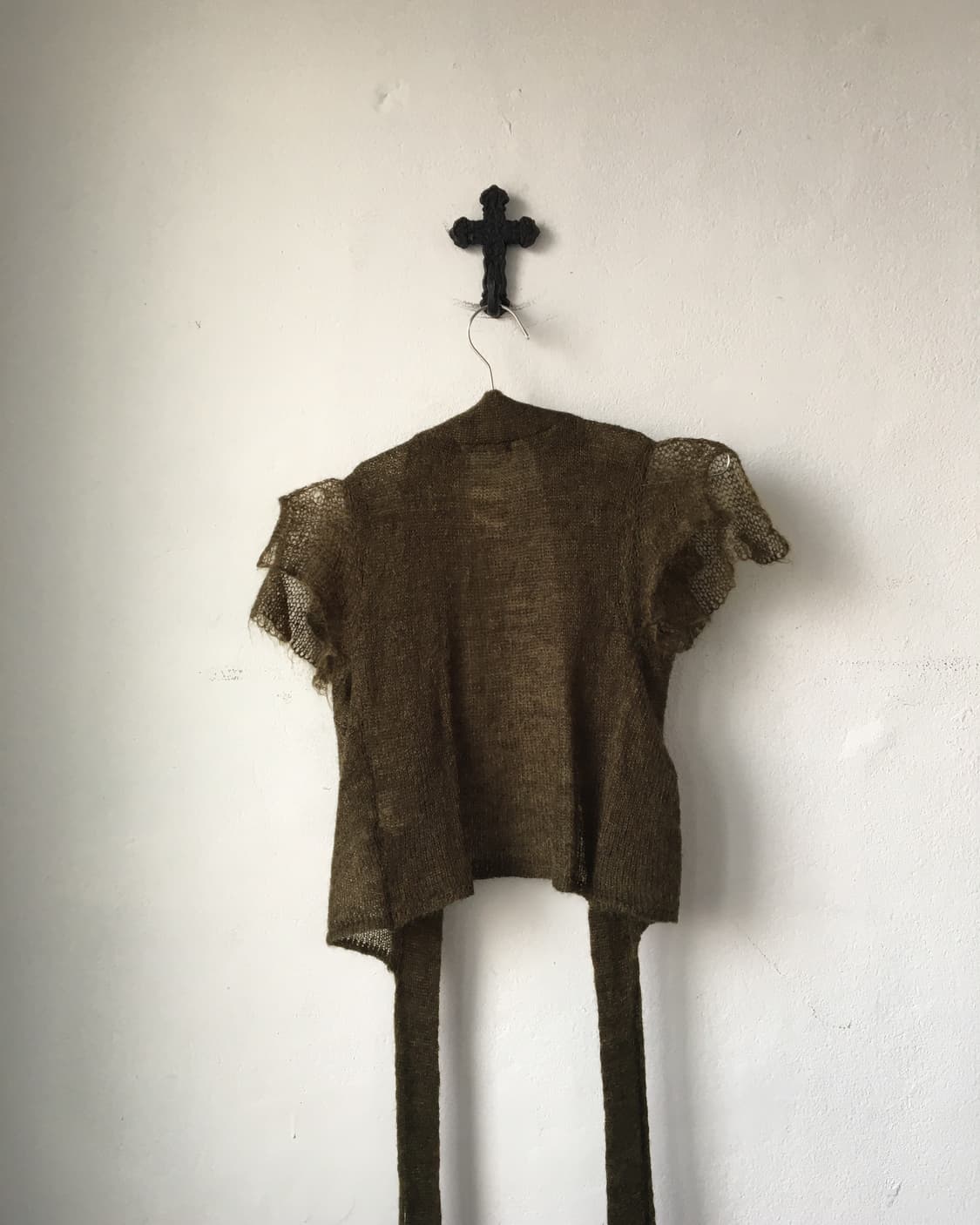 Cubic point tied knit cardigan 상품이미지3