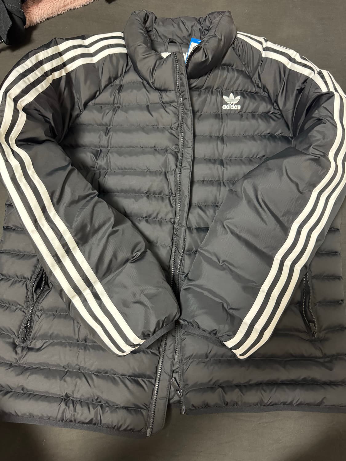 정품2회착용 아디다스 3S 폴리에스테르 경량패딩자켓 2xl 블랙 상품이미지1