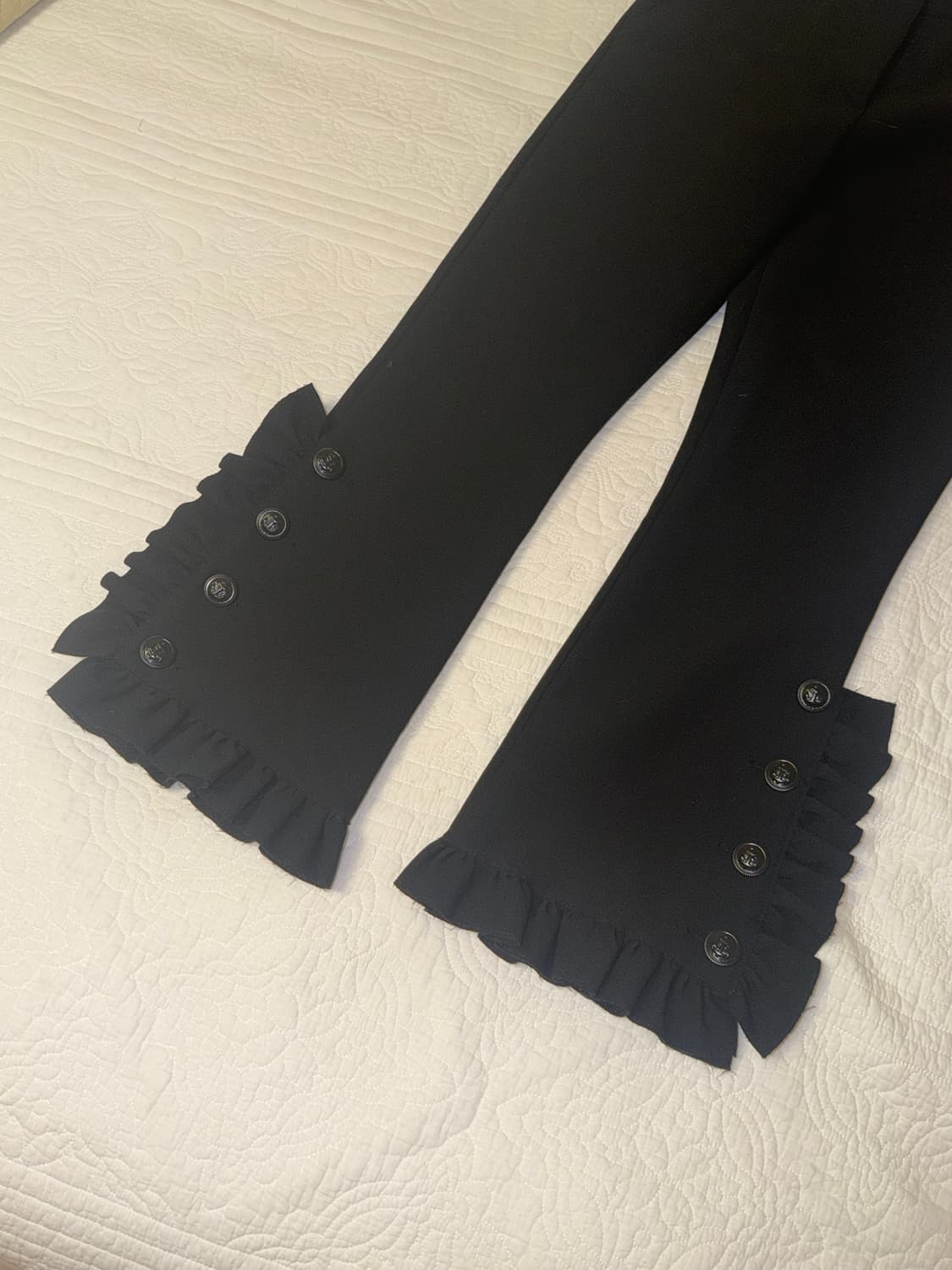 Msgm 러플 셔링 버튼 슬랙스 바지 블랙 이탈리아 55사이즈 상품이미지3