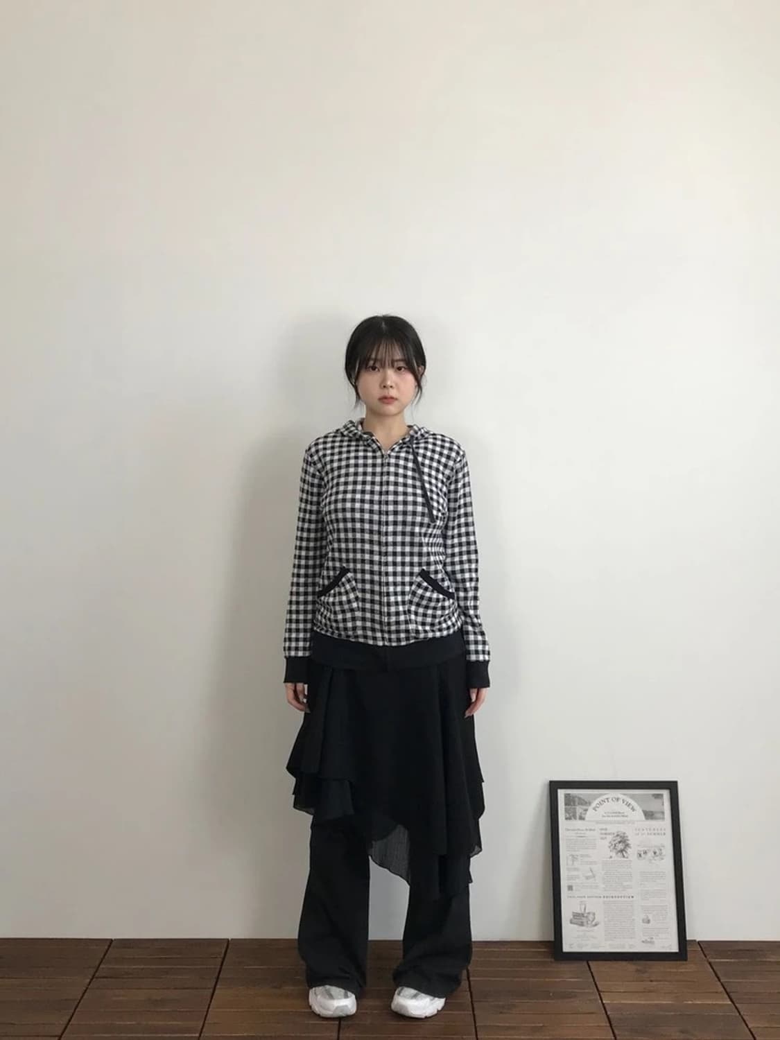 Theoria Check Pattern Zip Hoodie 상품이미지1