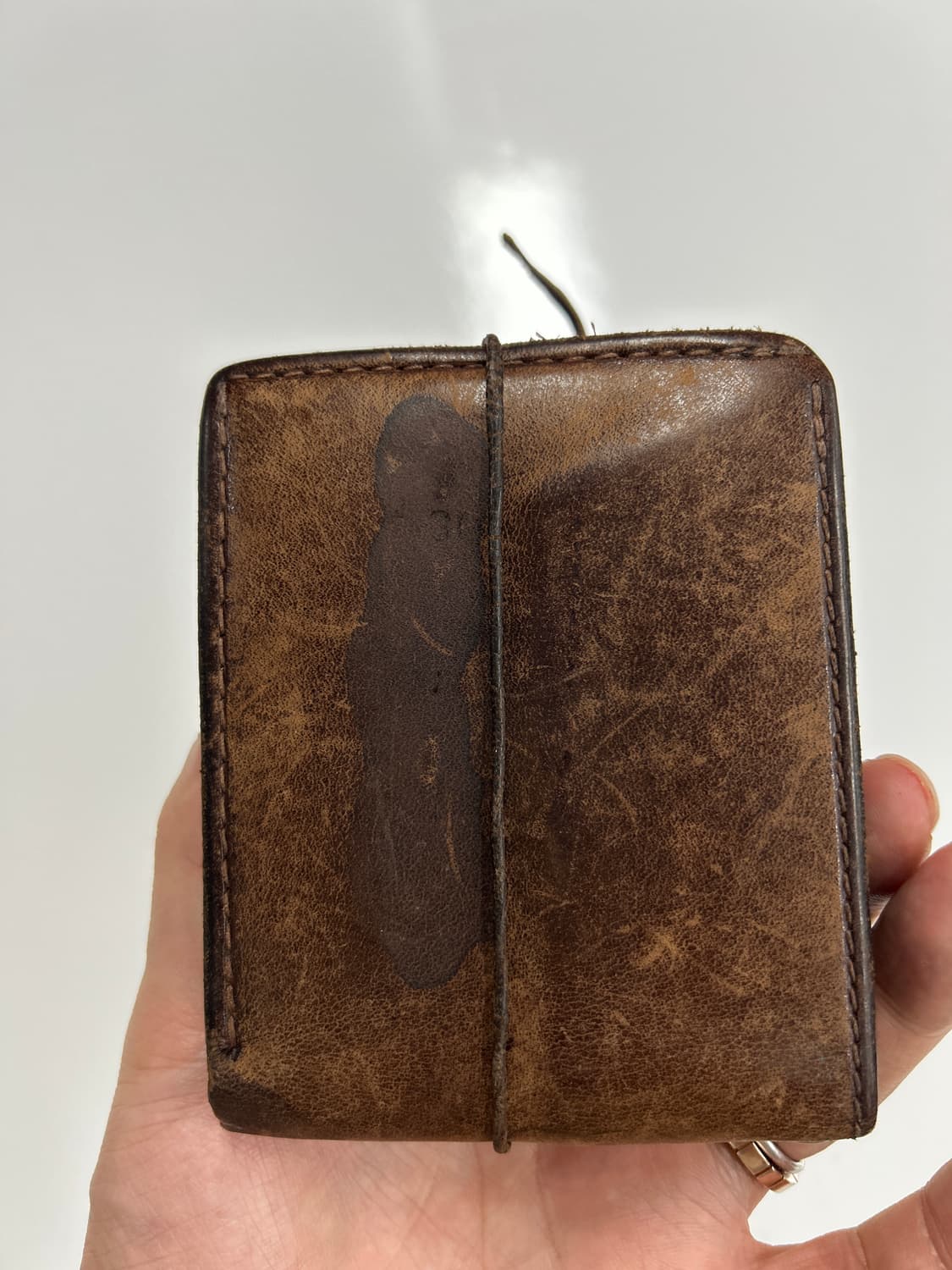 GOROS 고로스 네츄럴 브라운 새들레더 콘초 반지갑 상품이미지5